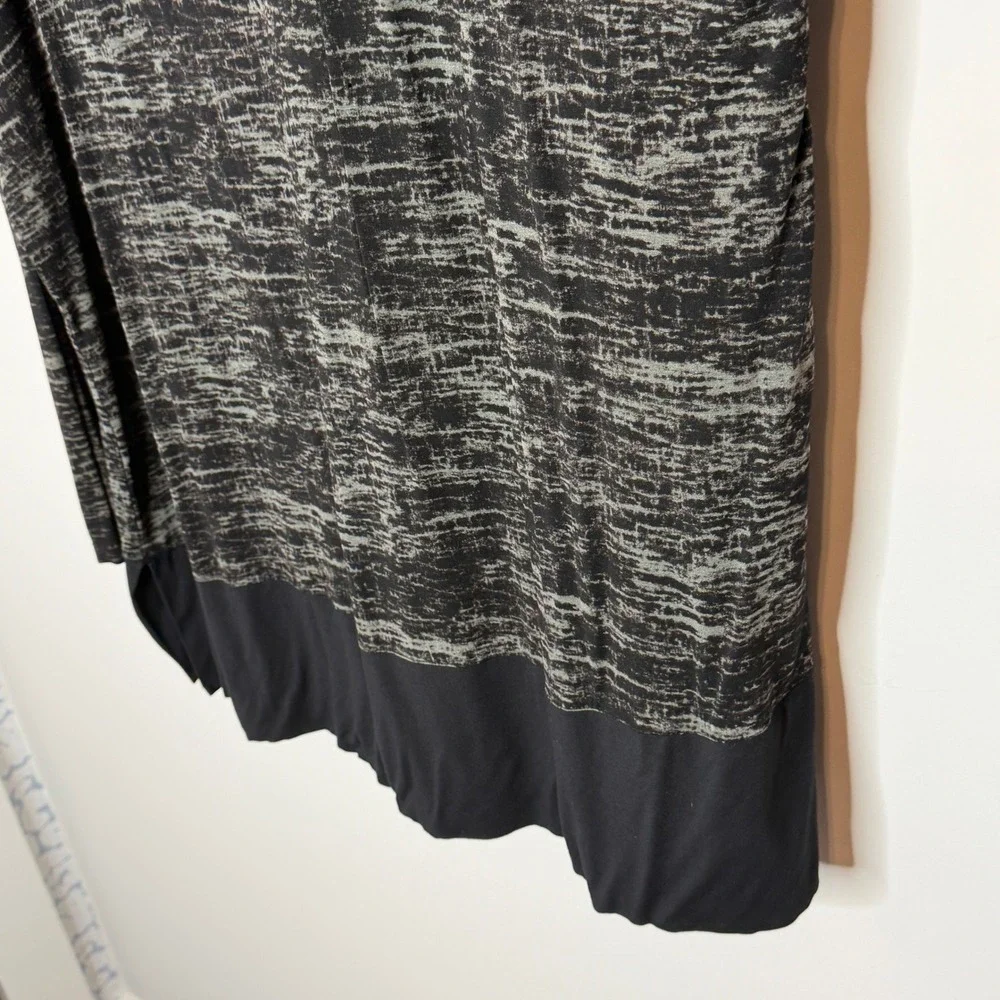 Alembika Black Grey Long Sleeve‎ Tunic Top Size Large Oversized Lagenlook
